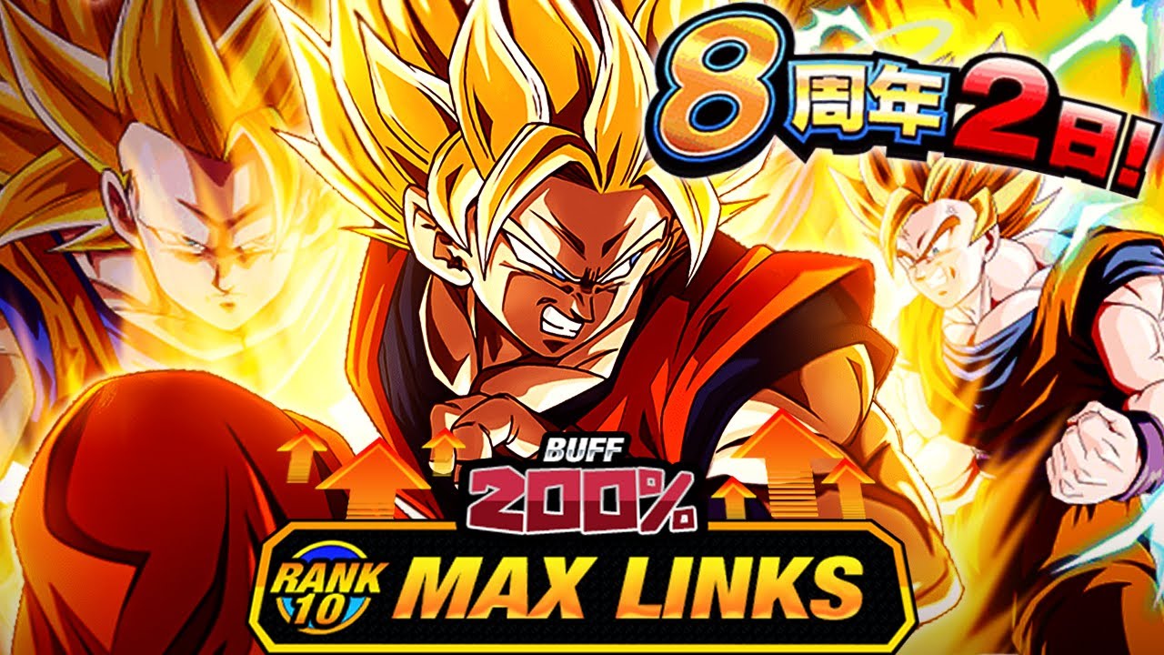 2 DAYS UNTIL THE 8TH ANNIVERSARY! LEVEL 10 LINKS 100% INT ANGEL SSJ2 ➜ SSJ3 GOKU! (Dokkan Battle)