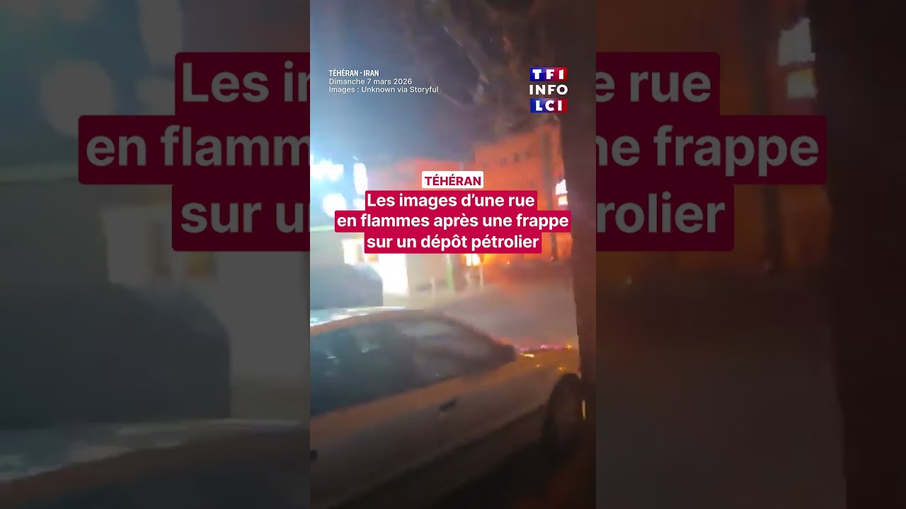 Téhéran : les images d'une rue en flammes après une frappe sur un dépôt pétrolier !｜LCI