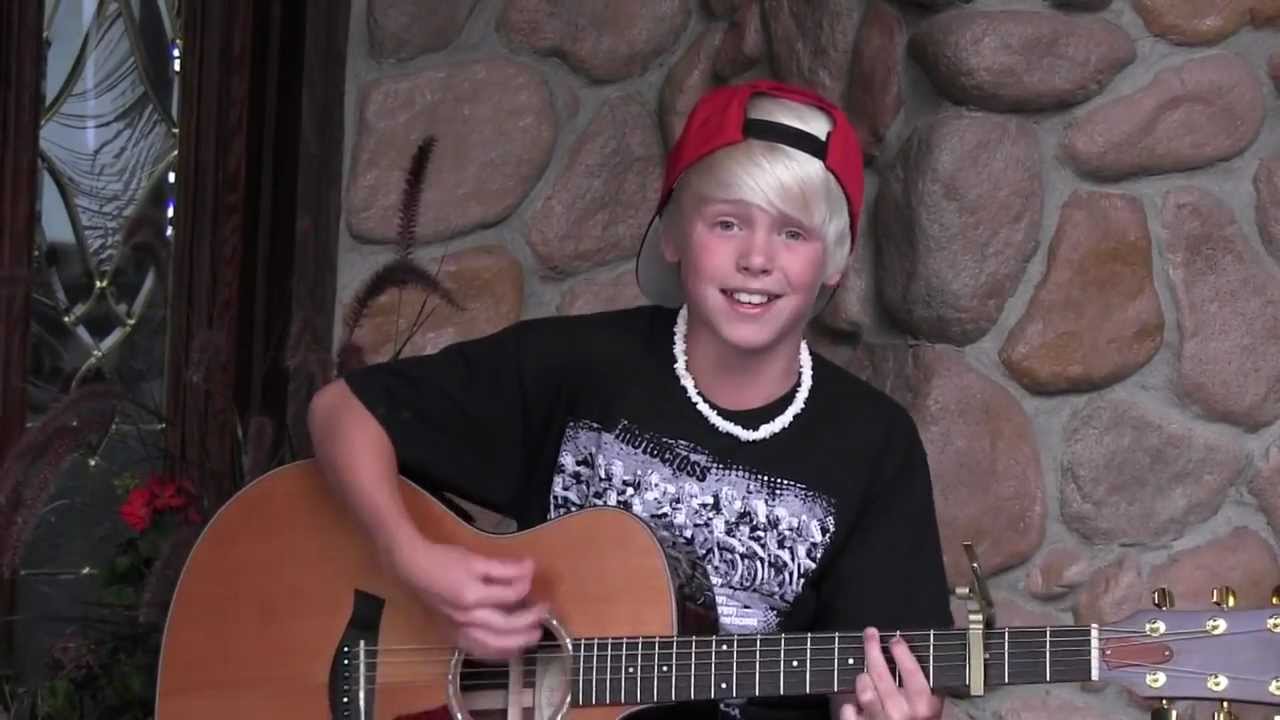 Austin Mahone- Say Somethin cover acoustic by 11 yr old Carson Lueders
