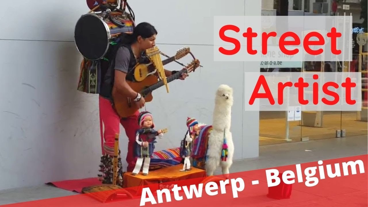 Straatmuzikant Antwerpen.