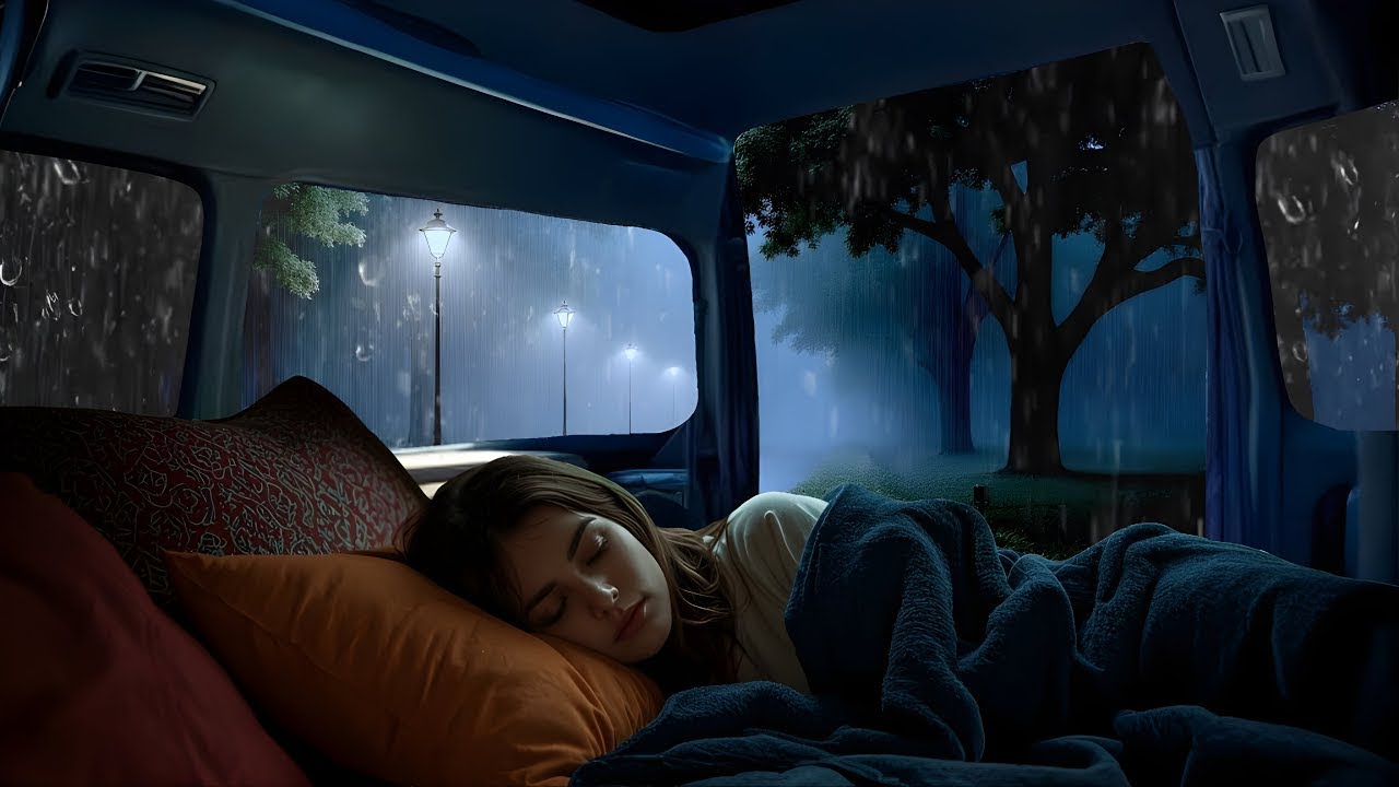 Instant Deep Sleep 🌙 Cozy Car & Soft Thunder | Relaxing White Noise