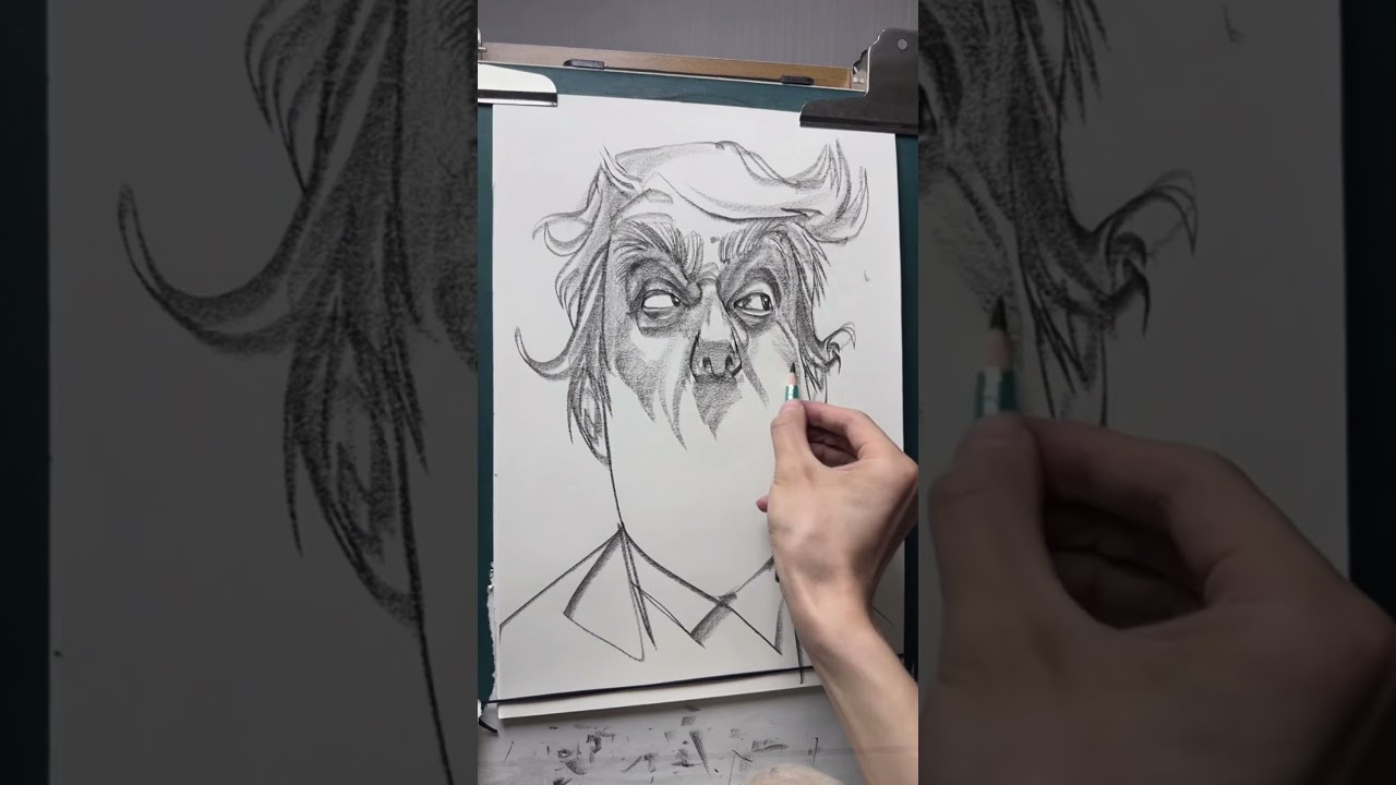 Donald Trump - Easy Drawing #drawing #donaldtrump  #art