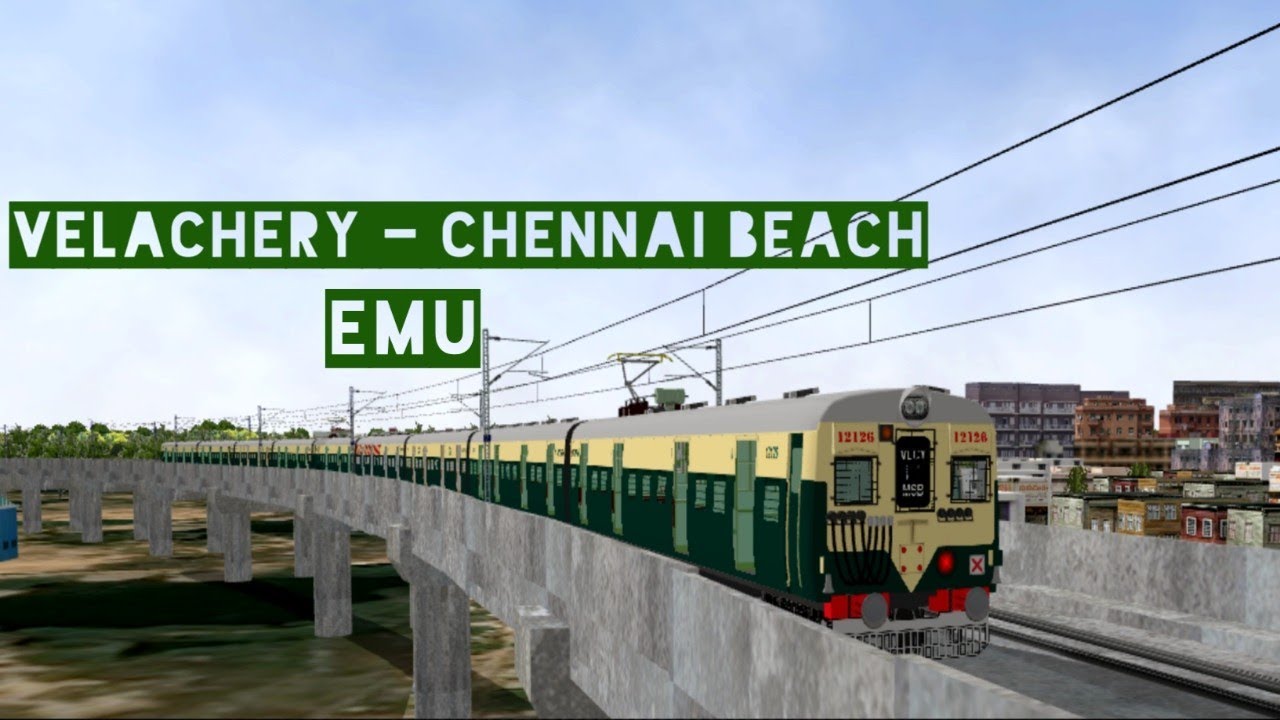 Velachery-Chennai Beach EMU Journey || MSTS Openrails || Train simulator