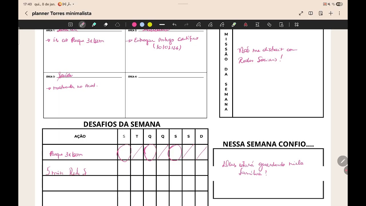 Como utilizar o planner 2026 - parte 4
