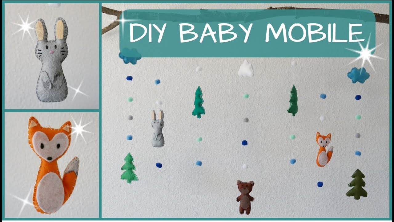 Zuckersüßes Mobile für Baby / Kinderzimmer ~ Wand Deko Wald Tiere ~ DIY