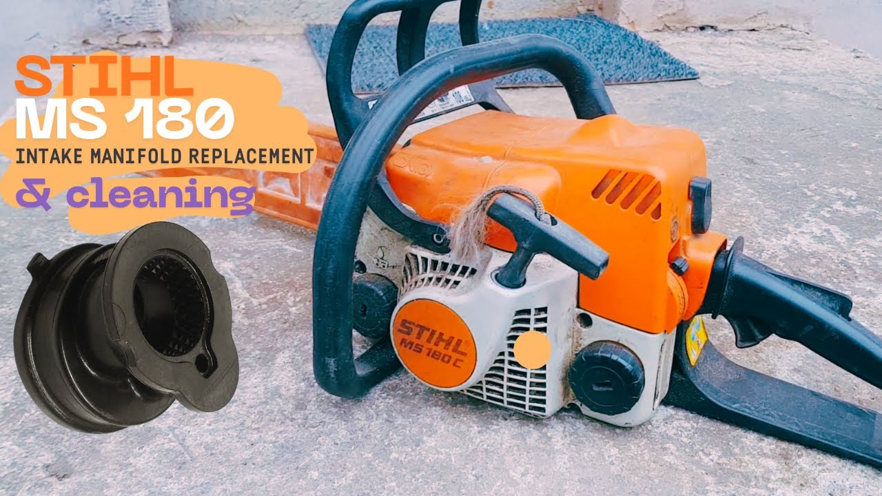 STIHL MS 180 CHAINSAW - air intake manifold replacement & cleaning