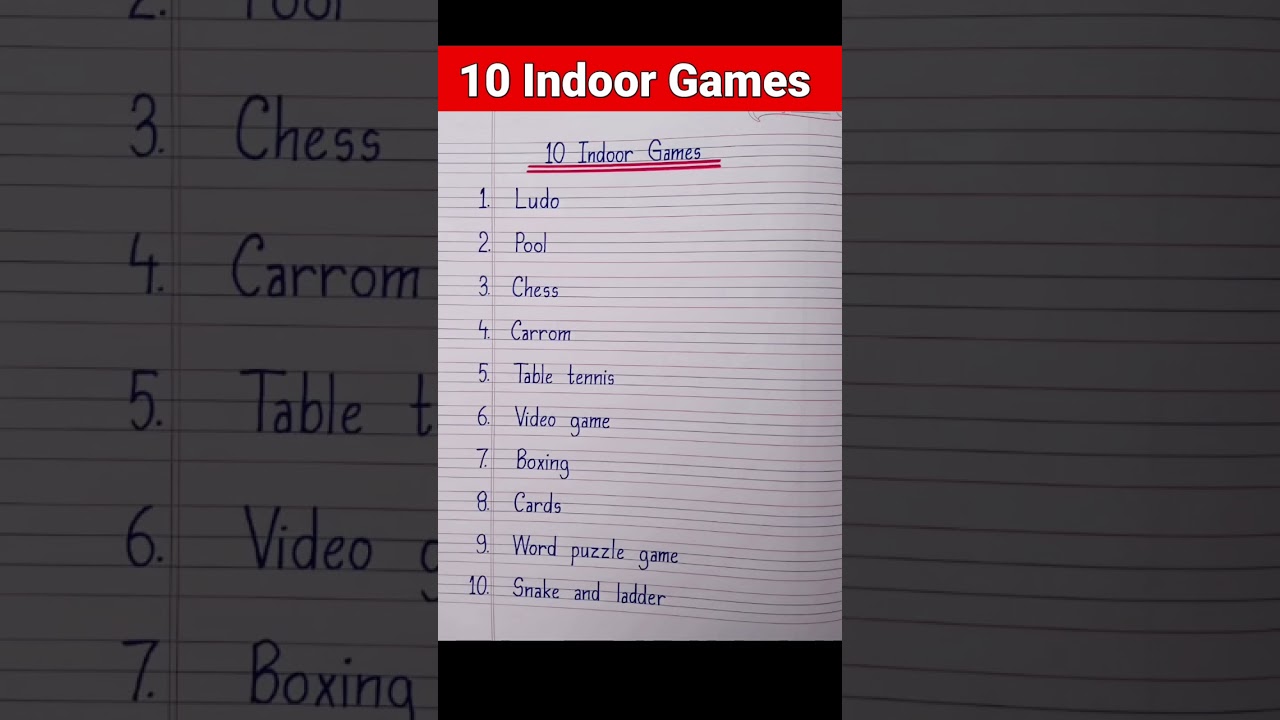 10 indoor games name in english/indoor game/indoor games name #shorts #youtubeshorts