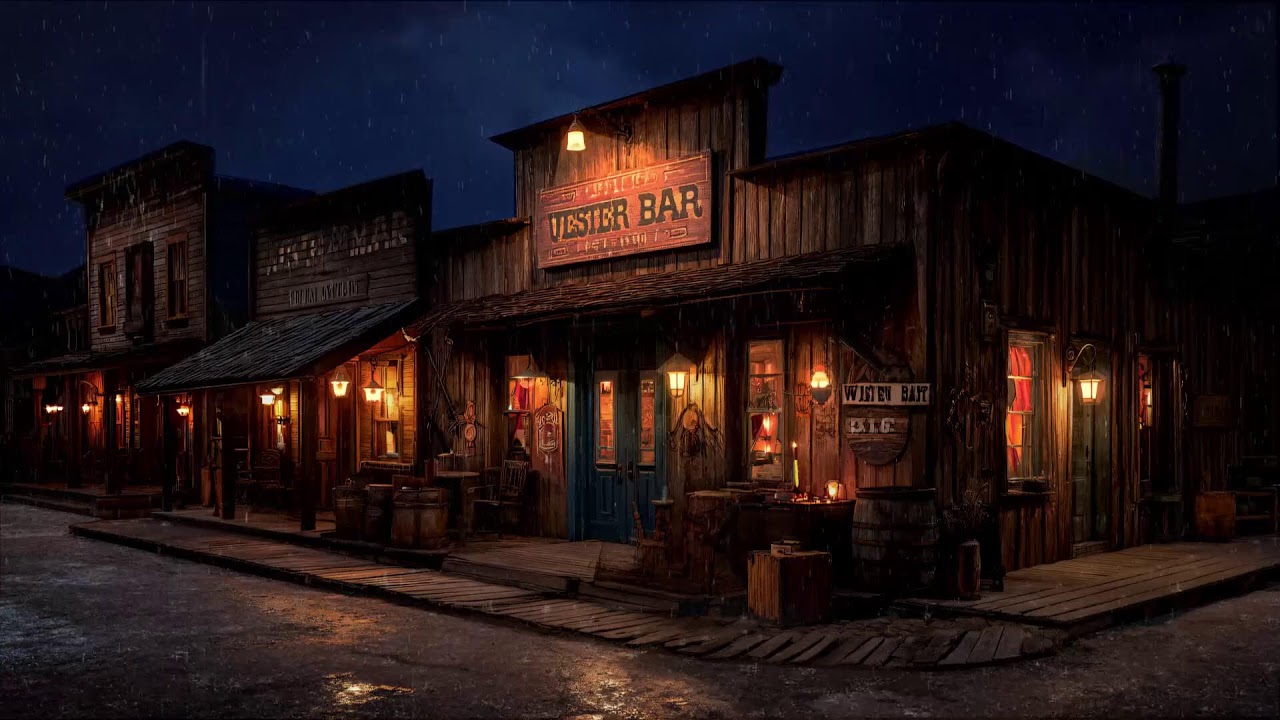 Warm Lights In The Rain • Quiet Western Lofi Night