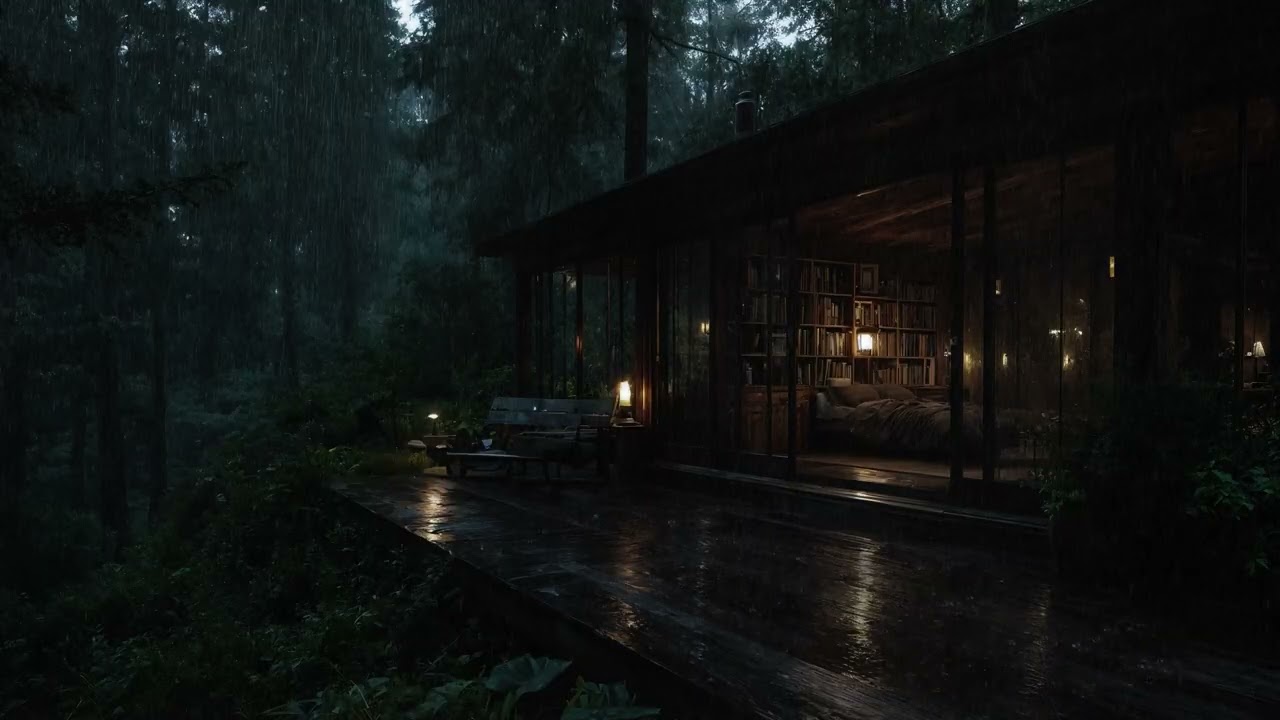 Soft Rain On Forest Cabin | NO ADS | Soothing Rain Sounds For Sleeping