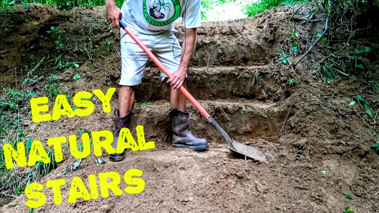 Carving Stairs Into The Creekbank For Easy Access