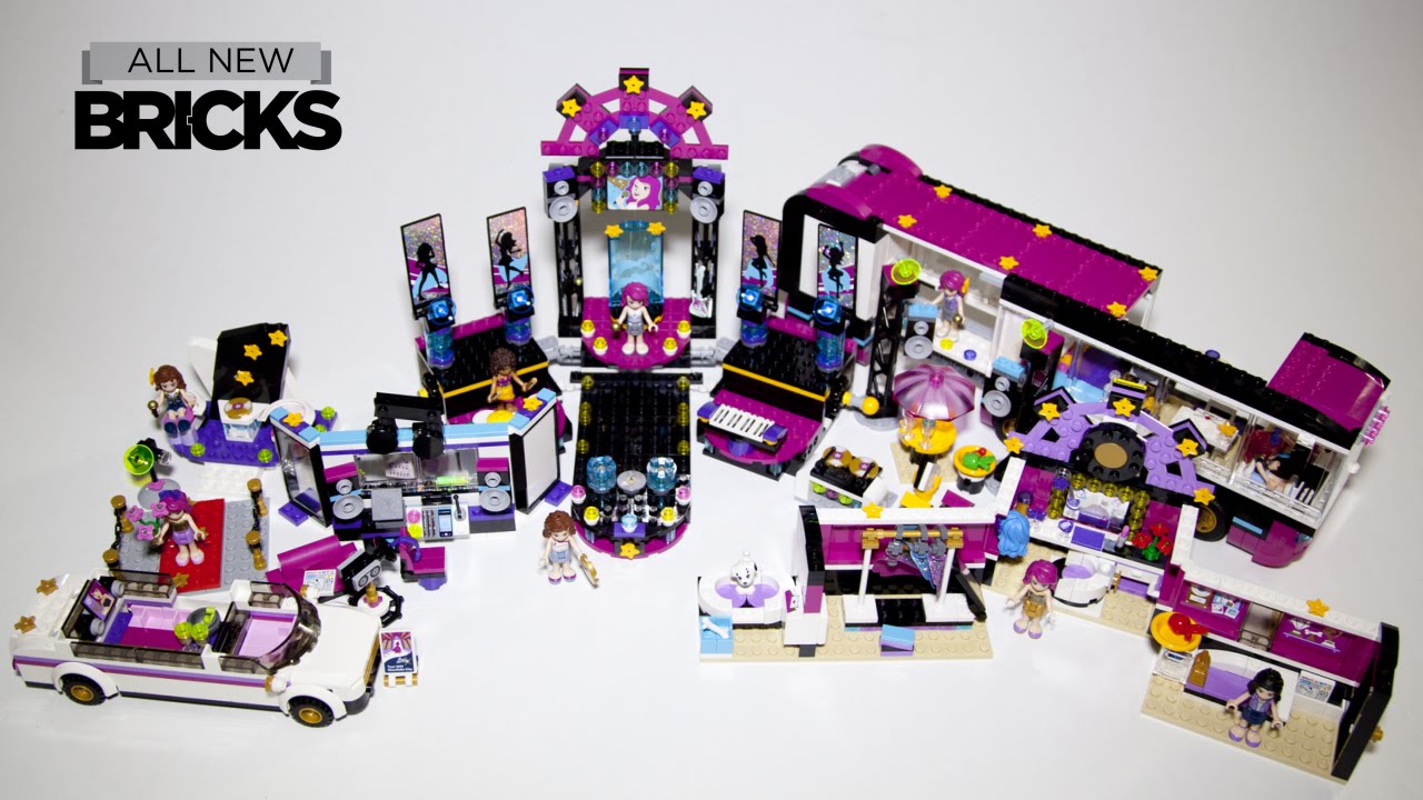 Lego Friends Pop Star Studio - Dressing Room - Stage - Bus - Limo Speed Build