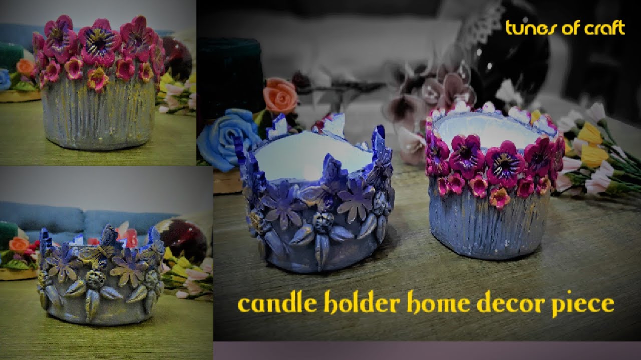Tea Light Holder Show Piece for christmas home decor | air dry clay ideas | best out of waste
