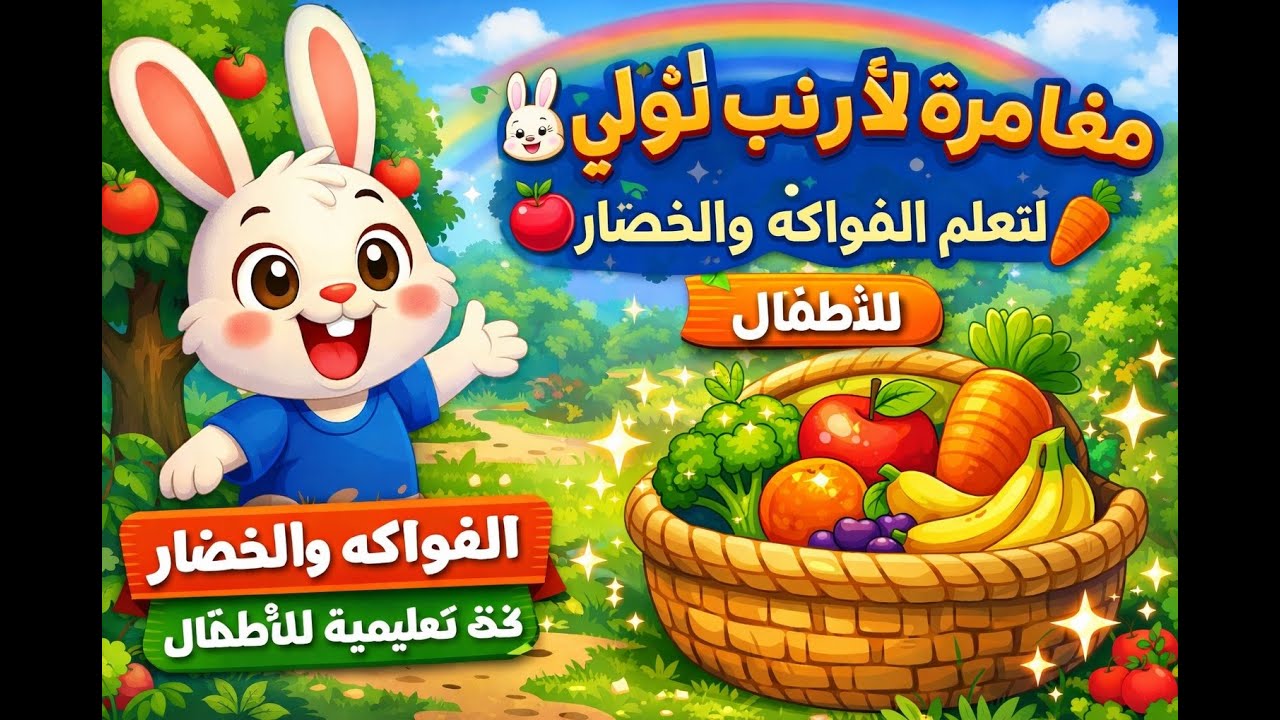 مغامرة  الأرنب لولي 🐰 لتعلم الفواكه والخضار 🍎🥕 للأطفال