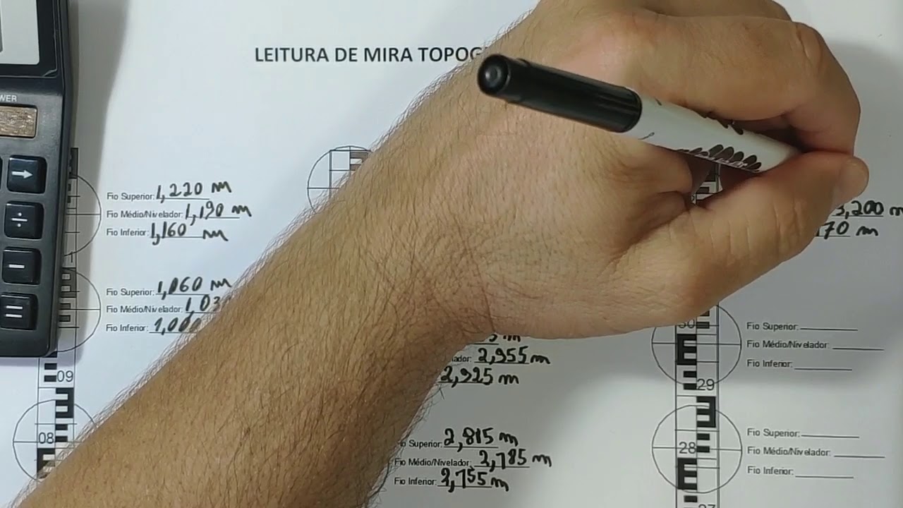 Leitura de mira Topográfica ( Estadimetria).