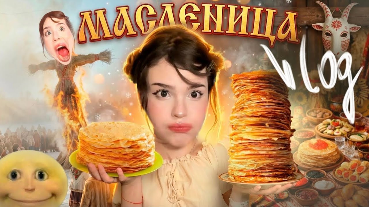 ВЛОГ: 🥞МАСЛЕНИЦА🥞 с бойфрендом (готовим самый огромный блин в мире)