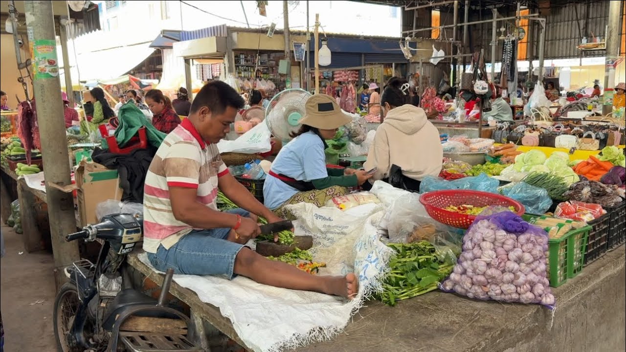 ផ្សារភ្នំដិល ខេត្តកំពង់ចាម / Phsar Phnom Del in Kampong Cham Province, Cambodia