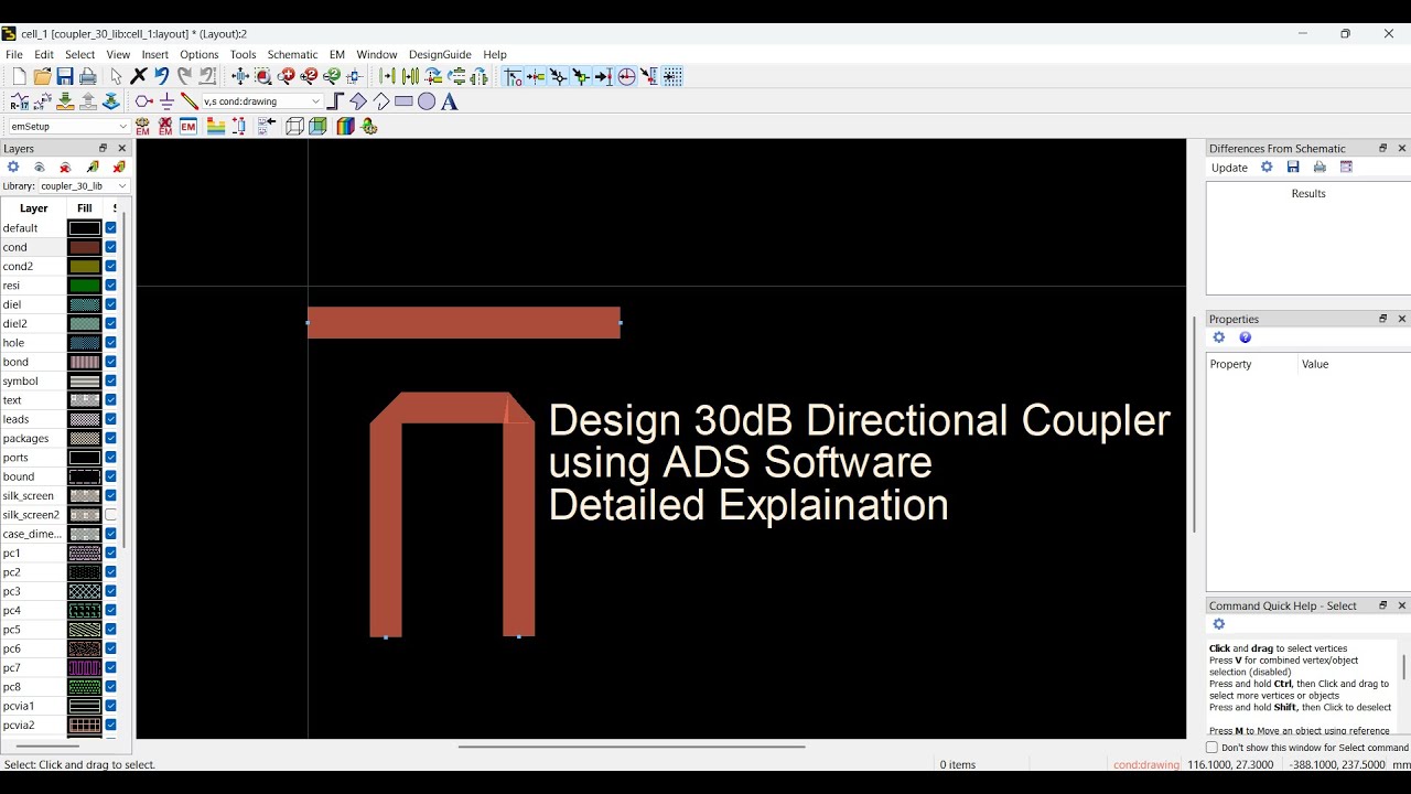 Design 30dB Directional coupler in ADS Software with detailed explanation