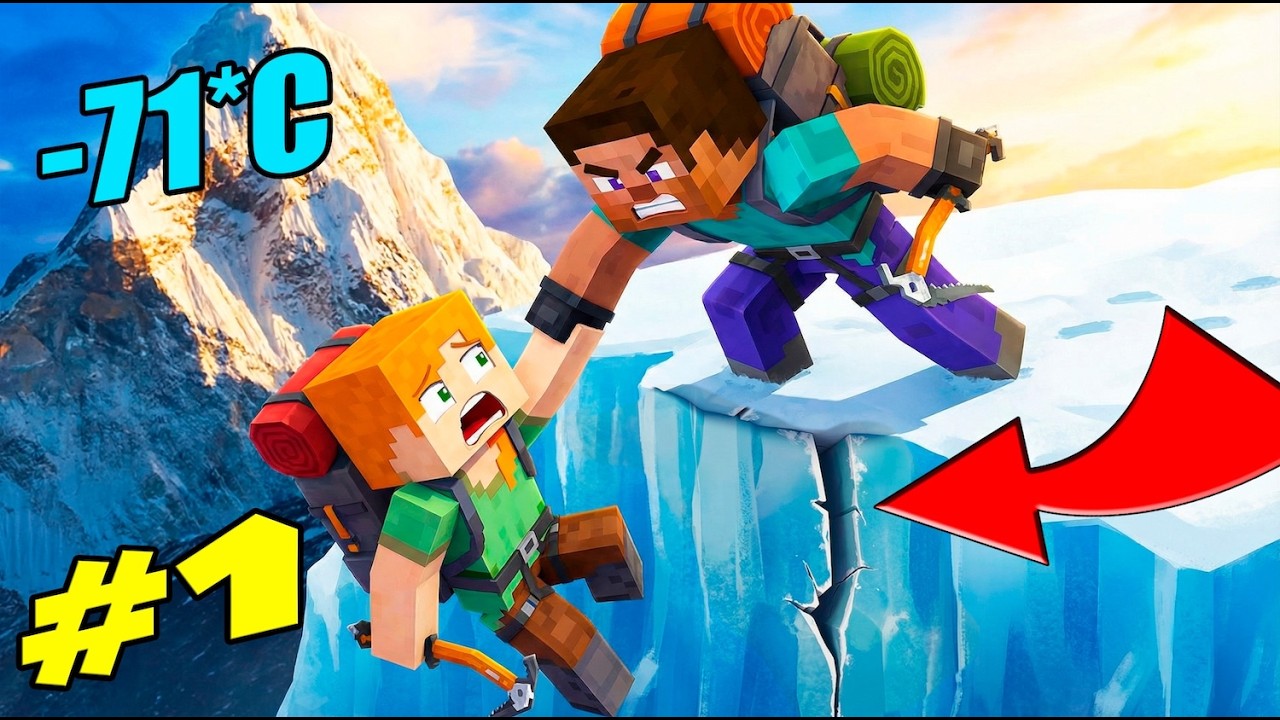 Эверест восхождение в Minecraft PS5 Мы попали под лавину!