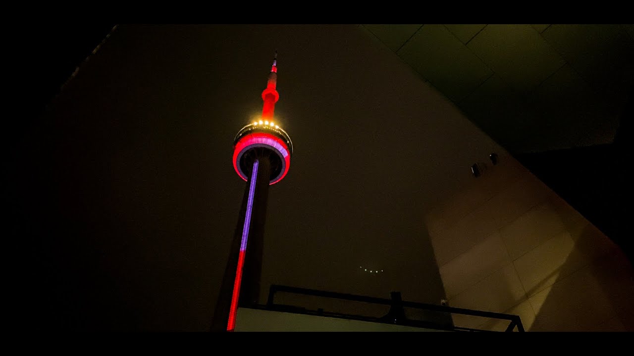 CN TOWER Night View Relax Music Meditation with 4K  | Meditation music | TORONTO