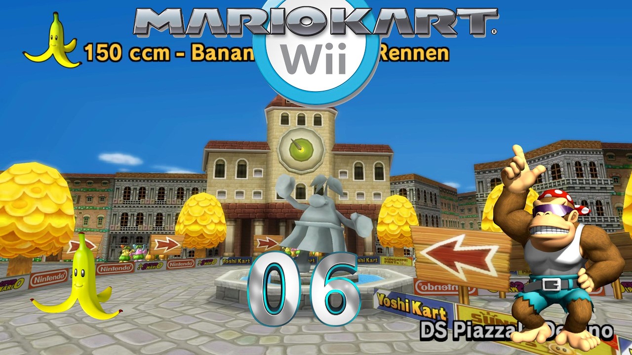 Let´s Play Mario Kart Wii 🏁 (006) 150ccm Bananen Cup mit Funky Kong