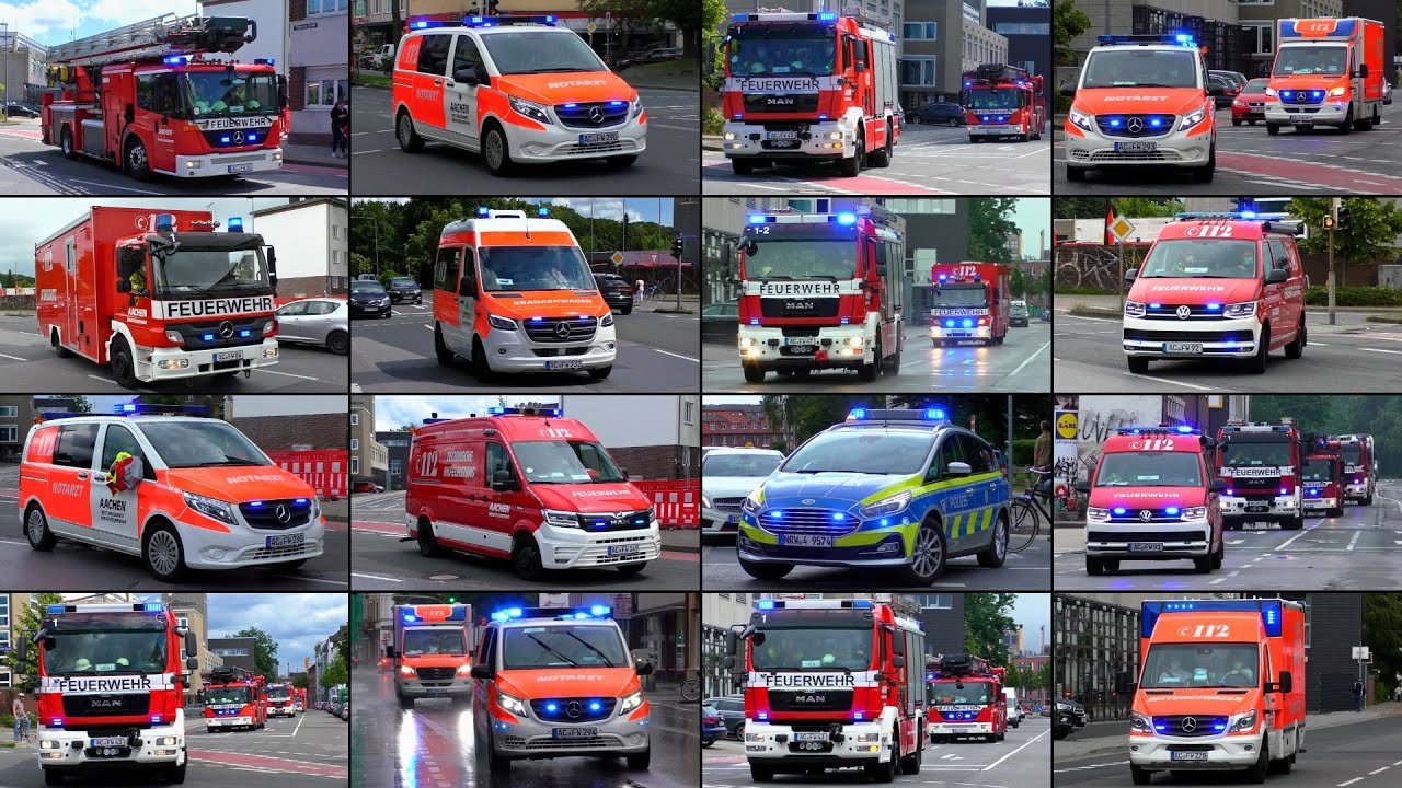 🚨 XXL-Zusammenschnitt AACHEN | Einsatzfahrten der Berufsfeuerwehr, Rettungsdienst, Polizei und Mehr!