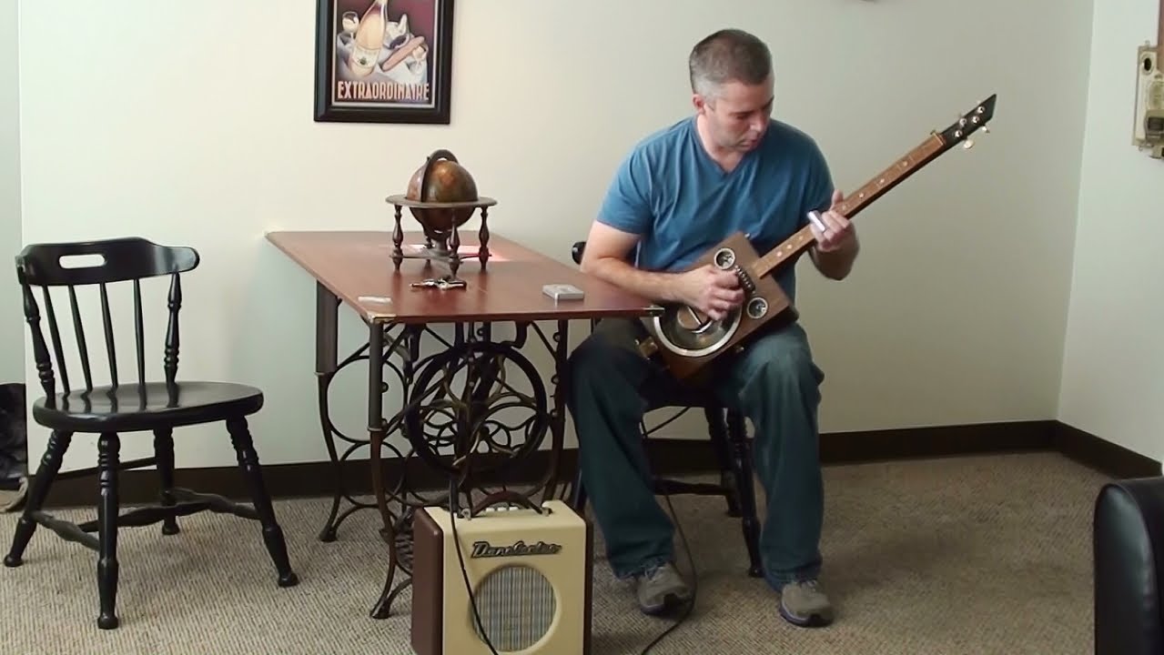 Playing Homemade Slide Guitar - Danelectro Nifty Fifty Amp