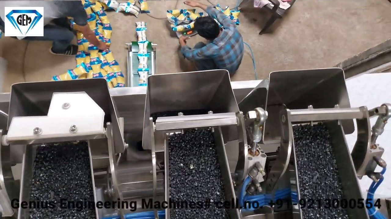 Linear Four head weigher based bagger for granules packing@GeniusEngineeringMachines