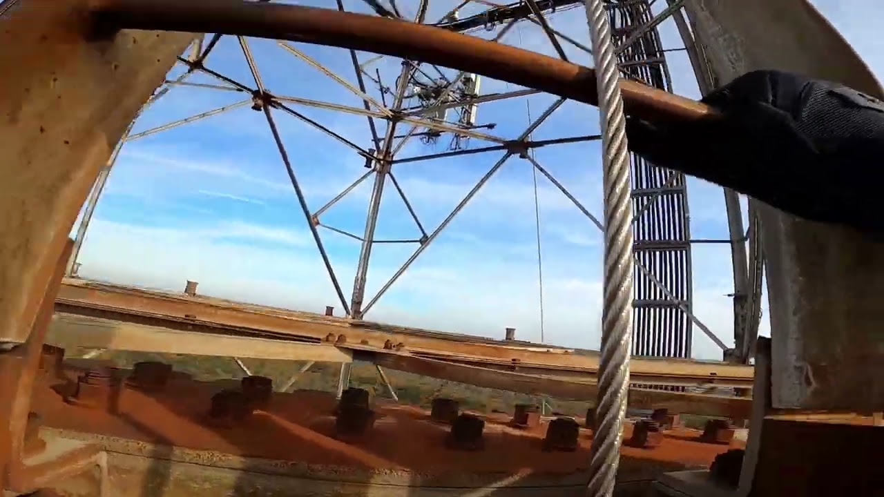 Climbing a Long Line Microwave Tower