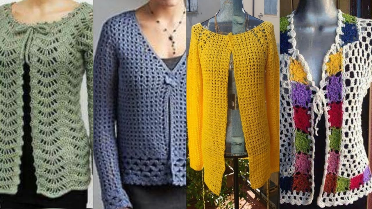 Fabulous And Stylish trendy crochet handknit vest jacket blouse top pattern designs ideas for women 