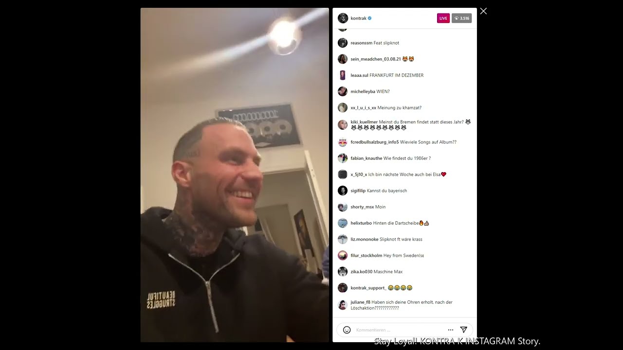 Kontra K Live-Stream Instagram vor der 