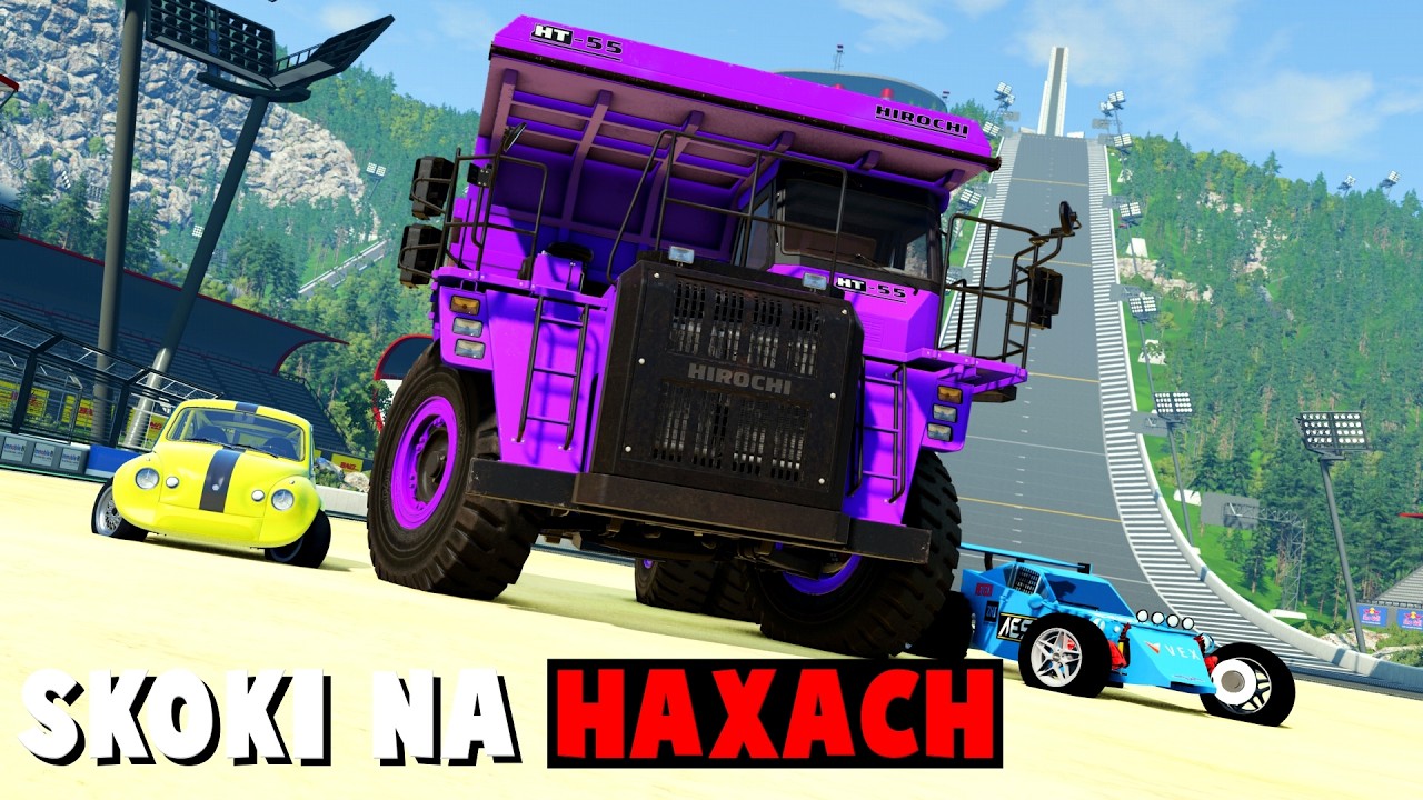 EPICKIE SKOKI NA HAXACH NA CAR JUMP ARENA w BEAMNG.drive!