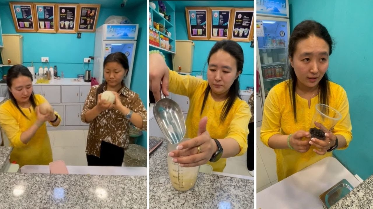 Nepal Most Famous Bubble Tea Making | Nepal Food