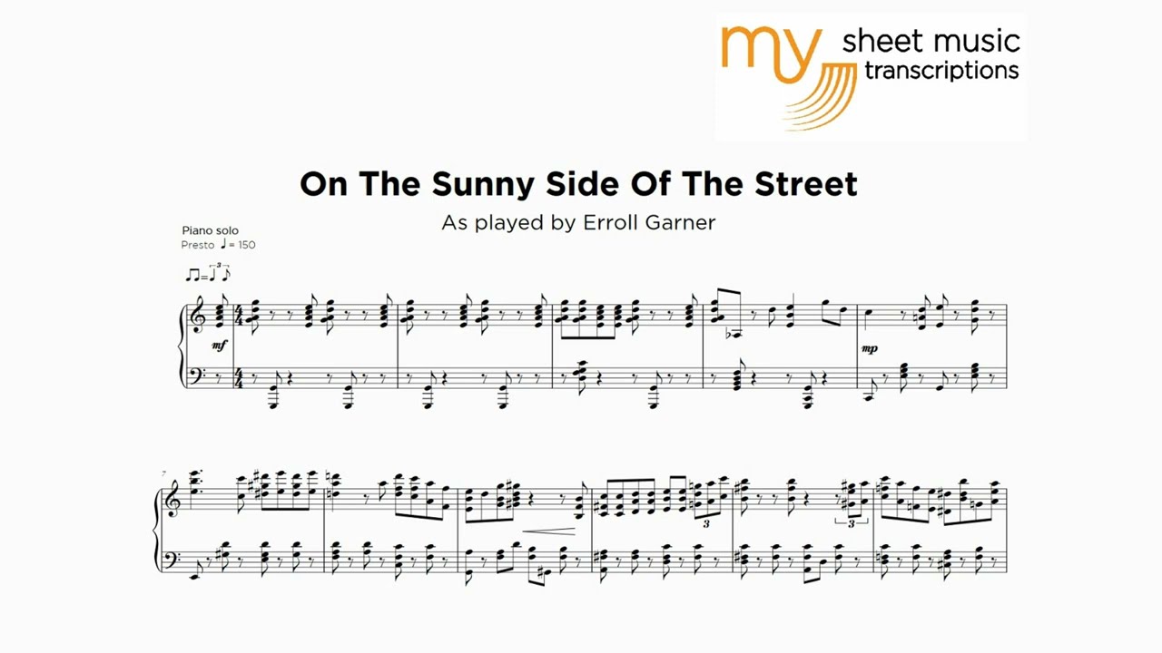 Erroll Garner - On the Sunny Side of the Street (Jazz Transcription)