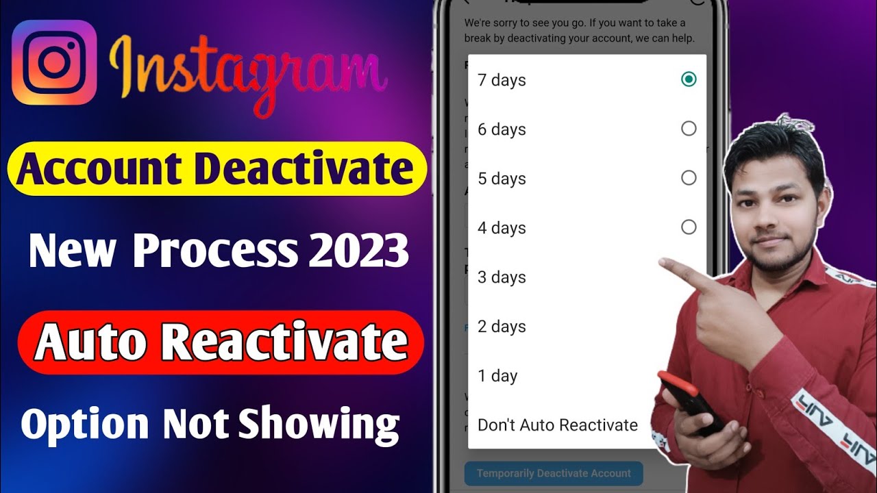 Функция автоматической повторной активации Instagram не отображается | Как временно деактивироват...
