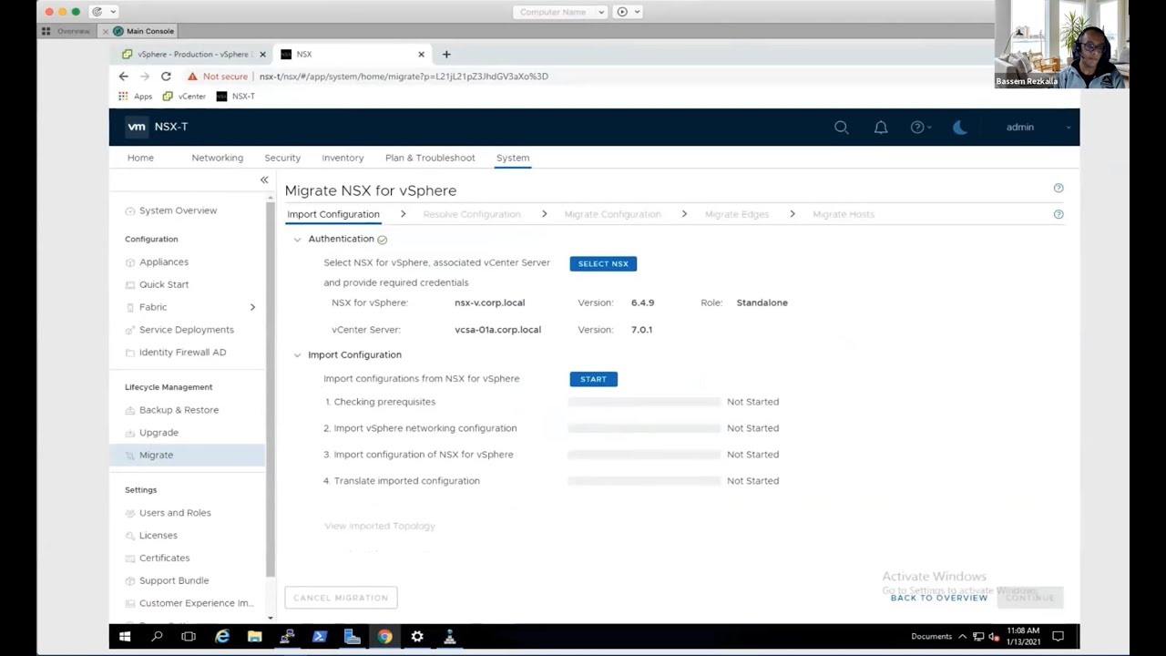TAM Lab 089 - Migrate a Pre-Existing NSX-V Environment to NSX-T Using Migration Coordinator