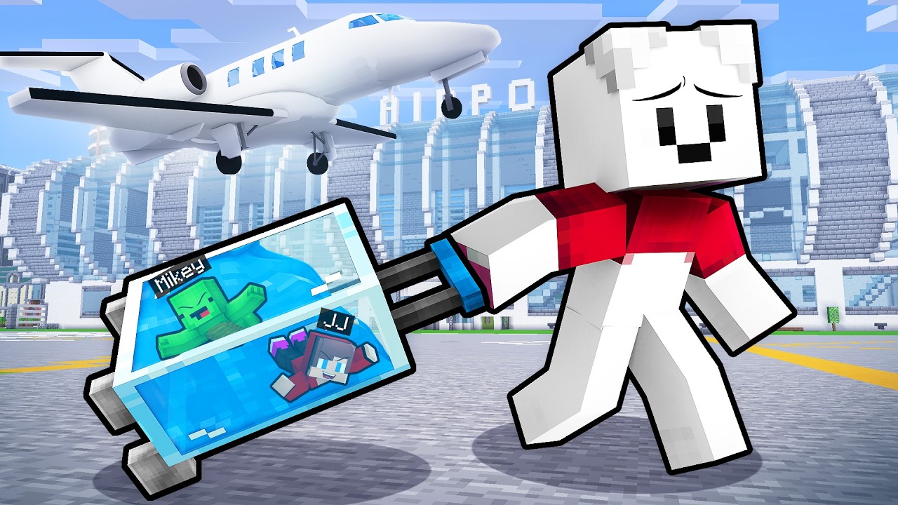 JJ and Mikey Built a TINY POOL inside Carrie&rsquo;s Suitcase in Minecraft (Maizen)
