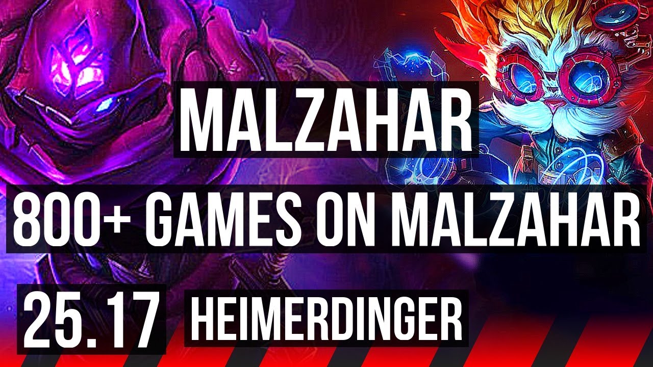 MALZAHAR vs HEIMERDINGER (TOP) | 800+ games | EUW Diamond | 25.17