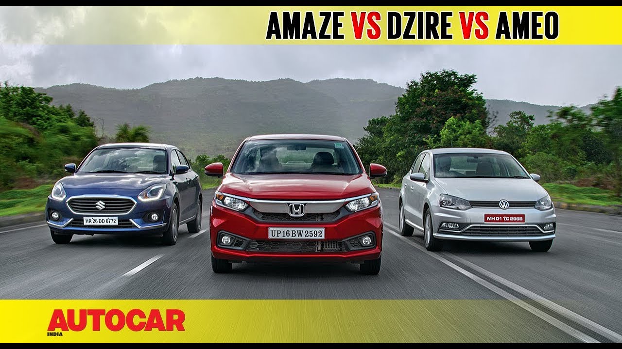 Honda Amaze vs Maruti Dzire vs VW Ameo | Diesel Auto Comparison Test | Autocar India
