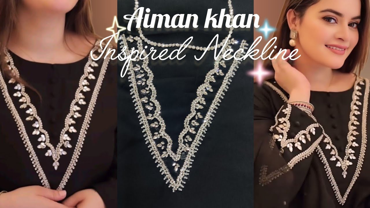 ✨ Aiman khan ✨inspired neckline pattern🤍Recreating Viral Aiman khan Neckline ✨