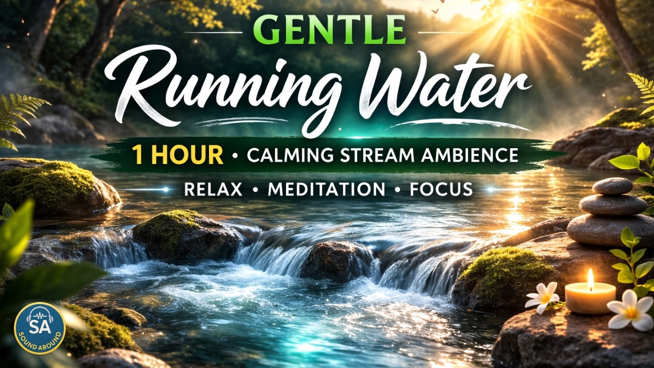 🌿 Gentle Running Water • 1 Hour Calming Stream Ambience • Relax & Meditation
