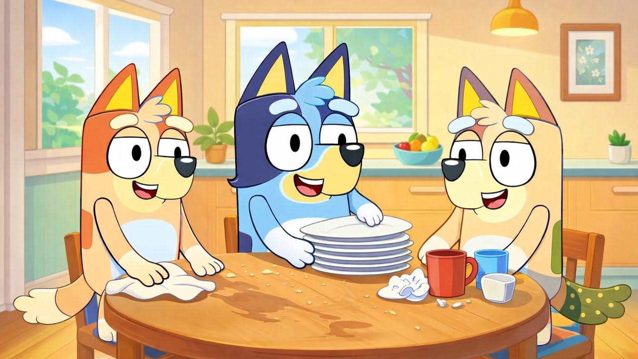 Bluey’s SUPER Clean Table Day 🧽✨ Tiny Chores Turn Into BIG LAUGHS! | Bluey Funny Animation
