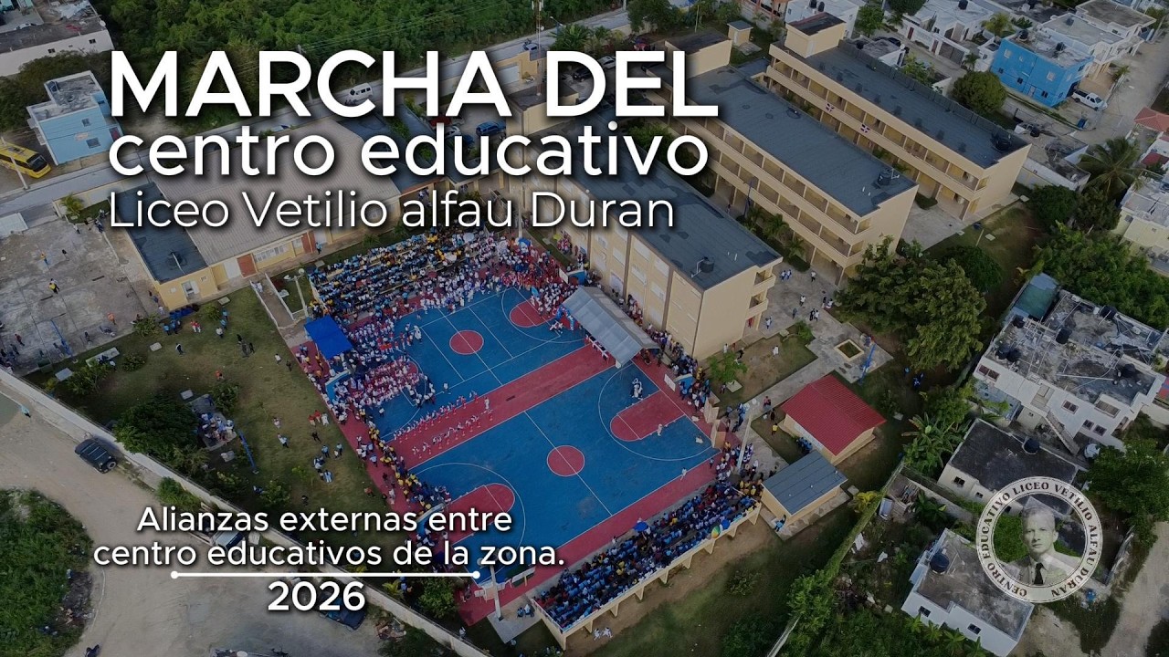 Marcha del Liceo Vetilio Alfau Duran: alianzas externas entre centros educativos de la zona.