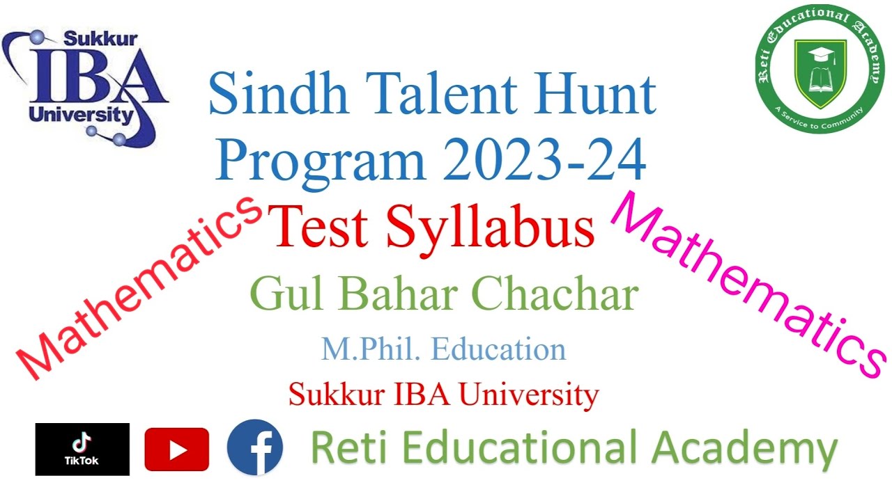 Test Syllabus for STHP 2026 Mathematics Sukkur IBA University STHP Scholarship Mathematics Syllabus