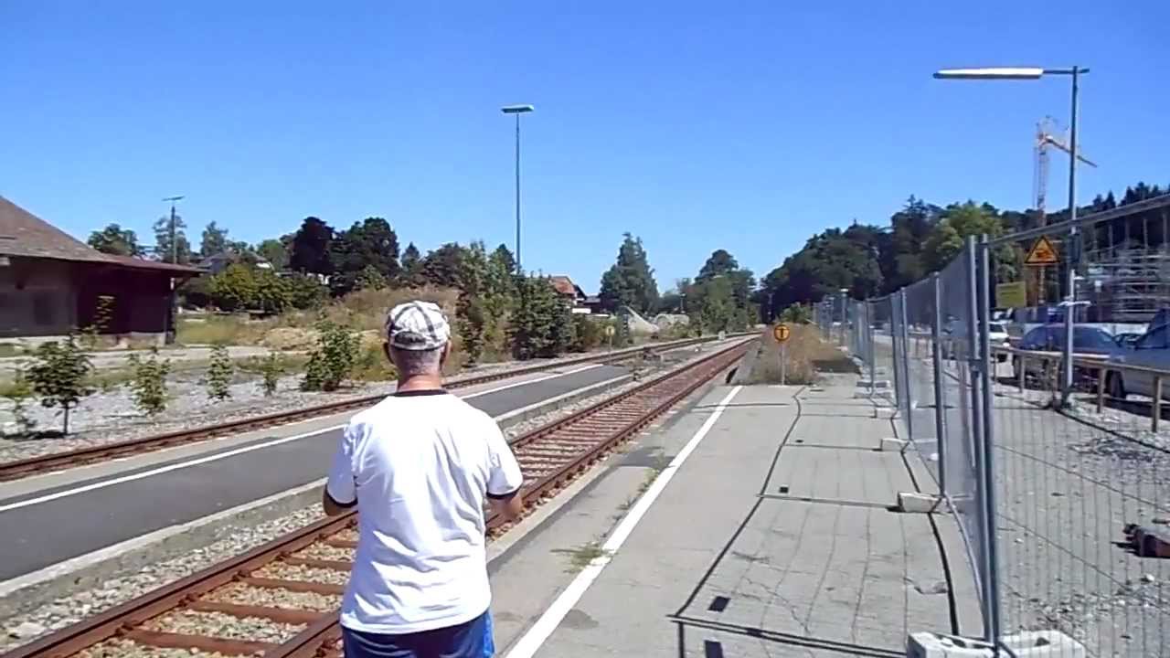 Historischer Schnellzug fährt durch Wangen im Allgäu am 18.08.2012