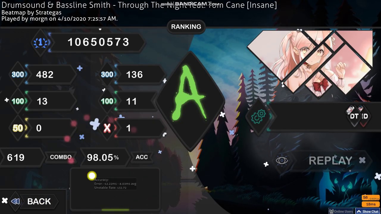 morgn | Drumsound & BassSmith - Through the Night ft. person [Insane] +HDDT 98.05% 1m | 497pp | #1