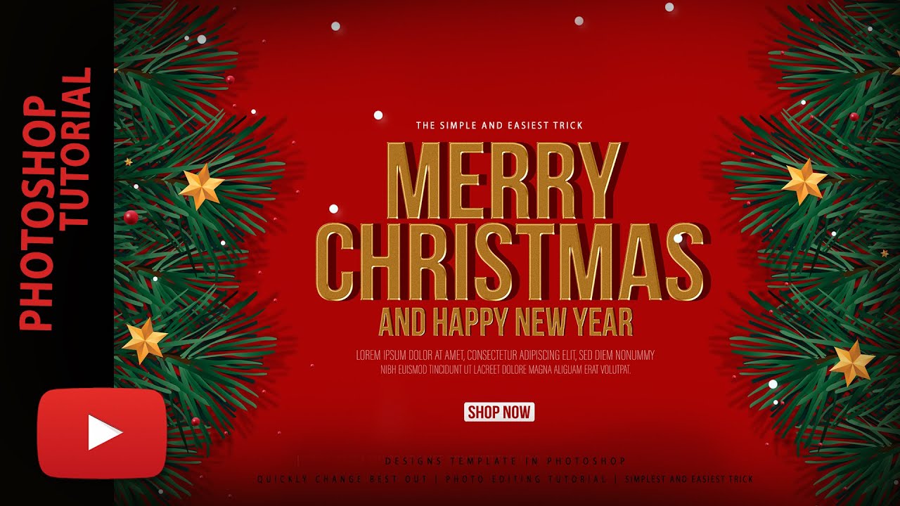 Christmas sale banner template psd guide photoshop tutorial