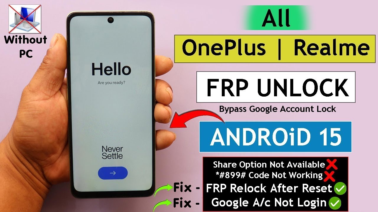 All OnePlus | Realme Android 15 Frp Unlock/Bypass Without PC - Fix Relock FRP After Reset | No Clone