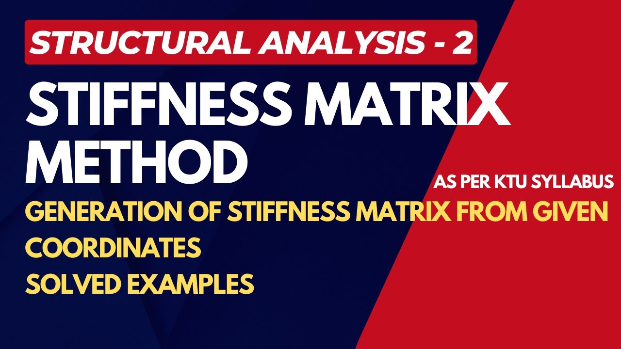 STIFFNESS MATRIX METHOD | GENERATION OF STIFFNESS MATRIX FROM GIVEN COORDINATES | SOLVED EXAMPLES