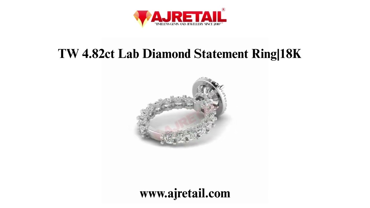 TW 4.82ct Lab Diamond Statement Ring | 18K Gold 💎 | Power. Prestige. Perfection.