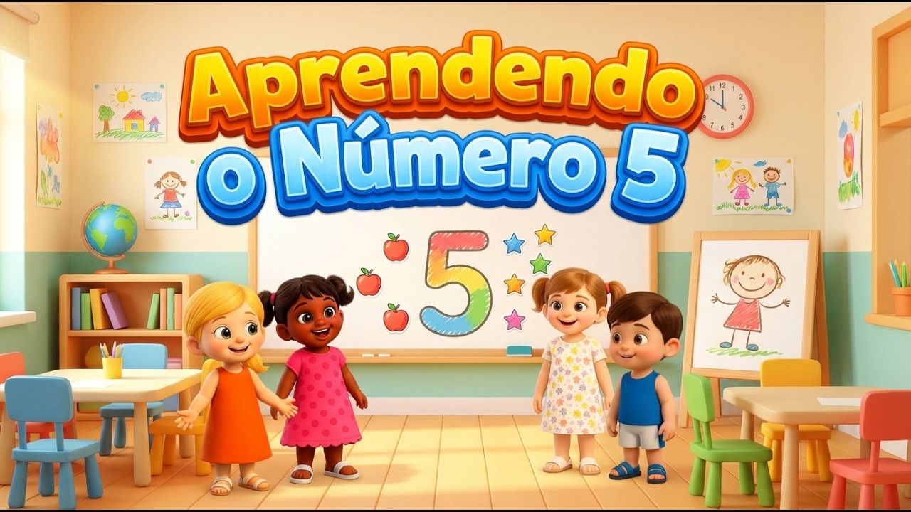 Aprendendo o Número 5 | Criancinhas Da Fé | Ensinando os Números e a Palavra de Deus Para Crianças